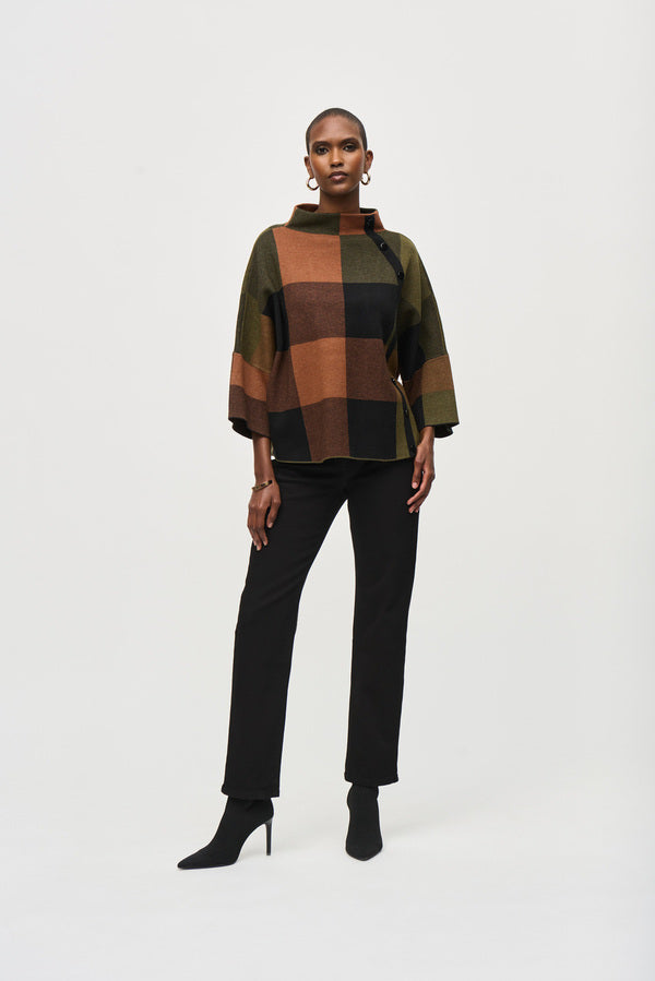 Joseph Ribkoff | Plaid Poncho | Joseph Ribkoff | Cloister Collection Designer Fashion