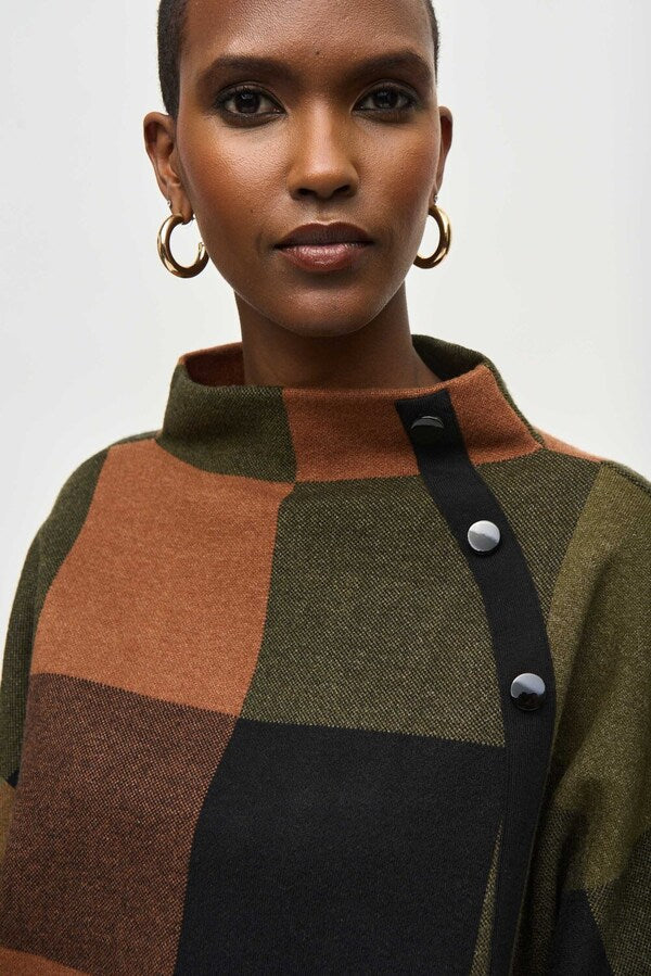 Joseph Ribkoff | Plaid Poncho | Joseph Ribkoff | Cloister Collection Designer Fashion