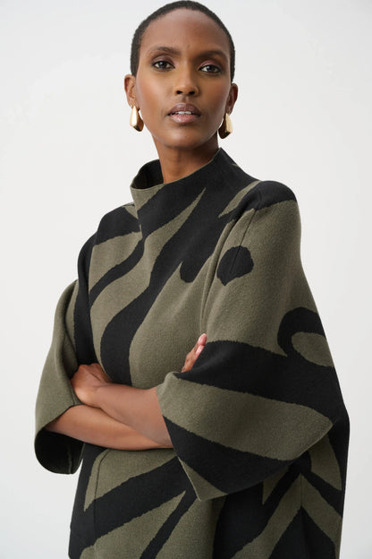 joseph ribkoff Abstract Funnel-Neck Sweater 263936