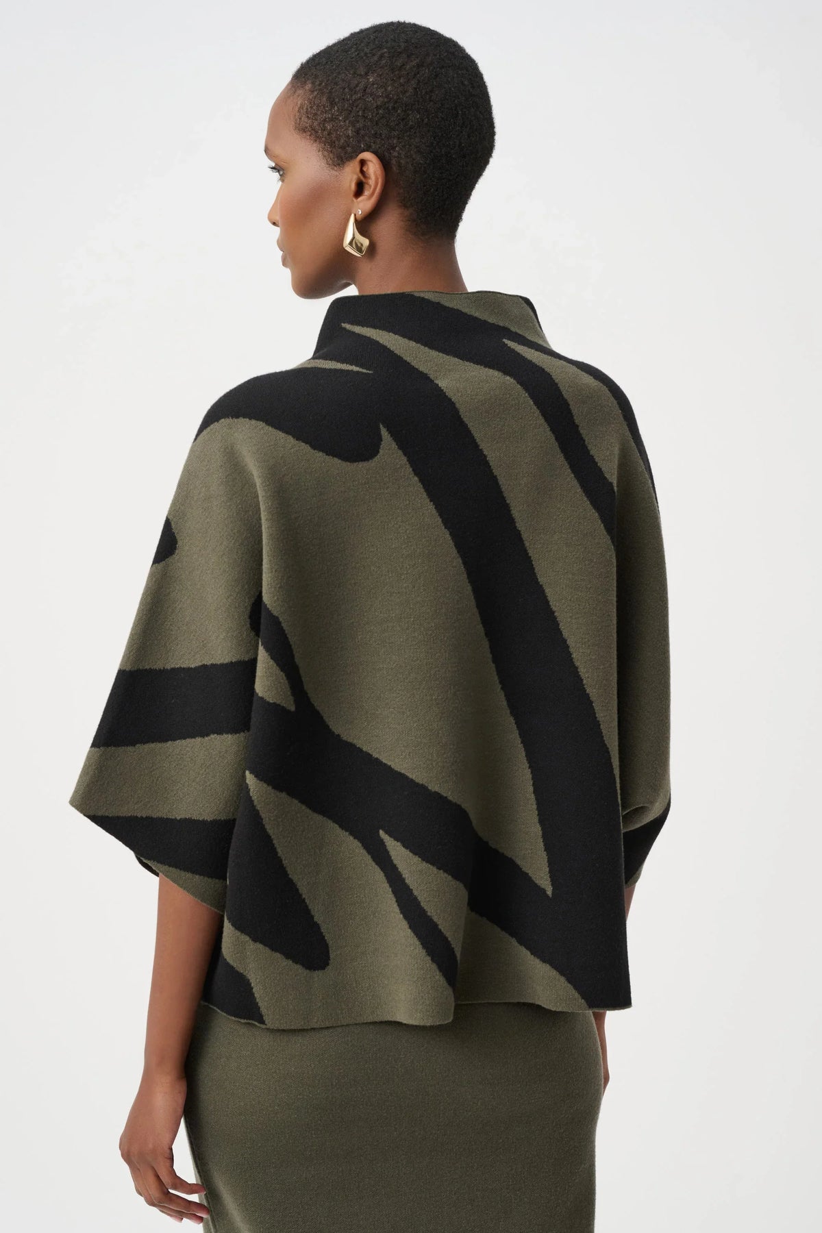 joseph ribkoff Abstract Funnel-Neck Sweater 263936