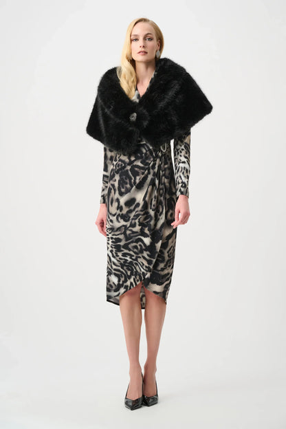 joseph ribkoff Faux Fur Shawl Wrap 263740