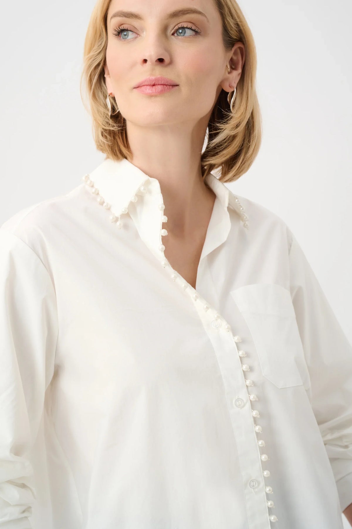joseph ribkoff Pearl-Trim Button-Down Shirt 26392