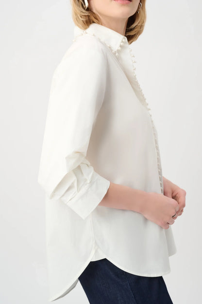 joseph ribkoff Pearl-Trim Button-Down Shirt 26392
