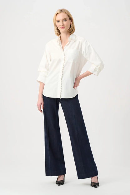 joseph ribkoff Pearl-Trim Button-Down Shirt 26392