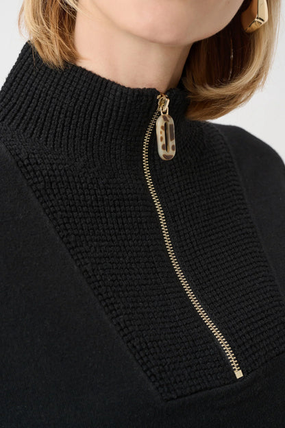 joseph ribkoff Ribbed Trim Half-Zip Pullover 263937