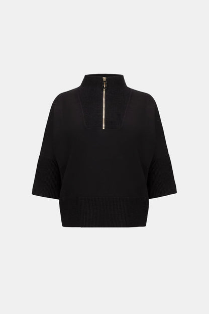 joseph ribkoff Ribbed Trim Half-Zip Pullover 263937