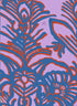 Abstract pattern with blue and red shapes on a purple background