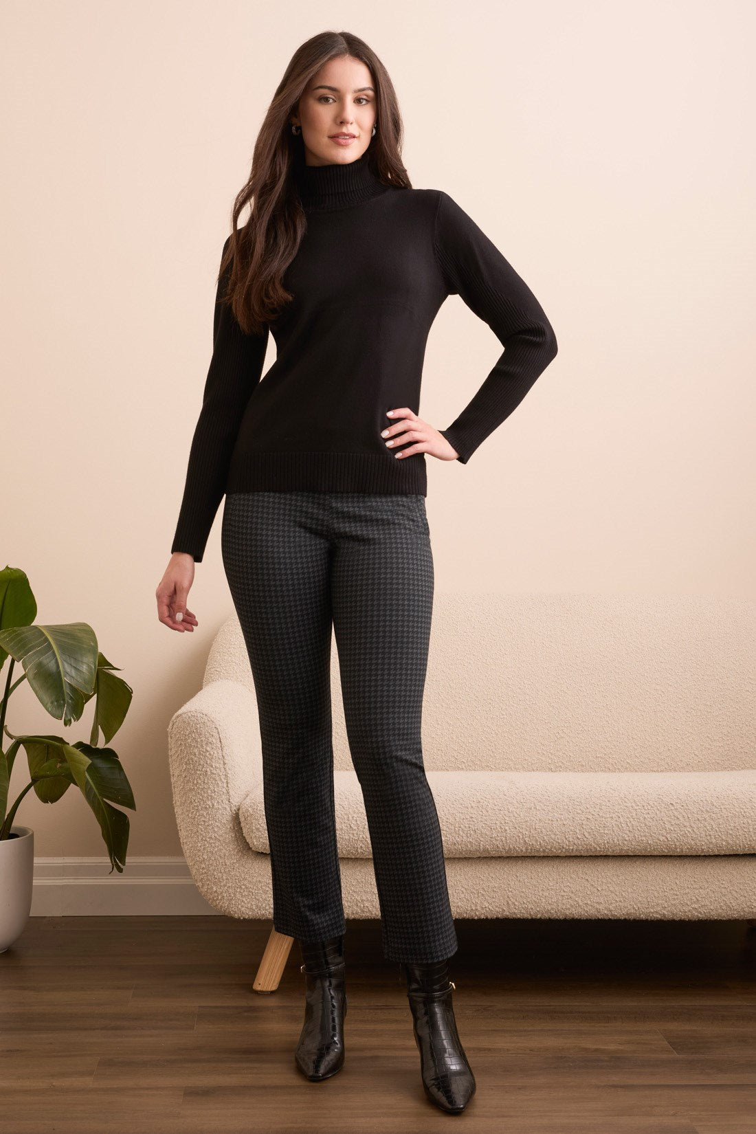 Tribal | L/s Turtle Nk Sweater-black