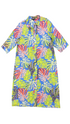 Colorful tropical patterned shirt on a white background