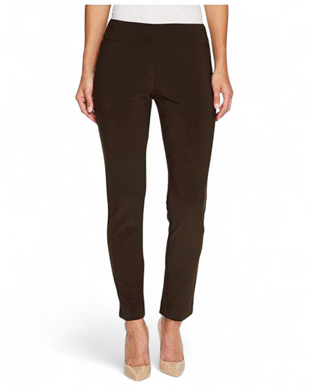 Microfiber Straight Leg Pant Brown