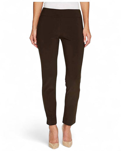 Microfiber Straight Leg Pant Brown