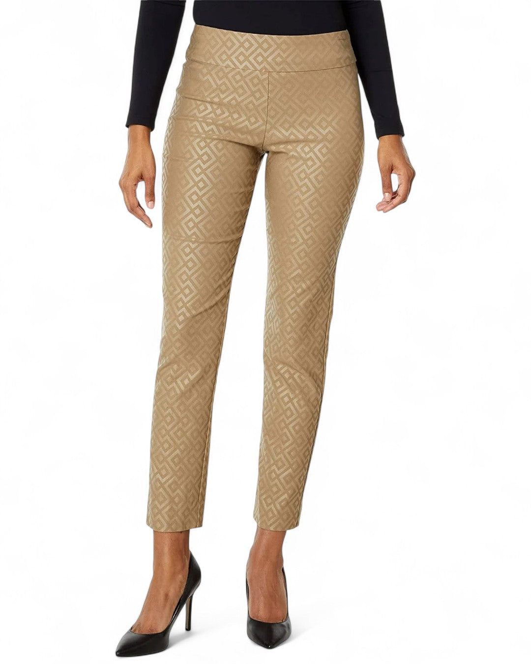 Pull on Pant Taupe Geometric