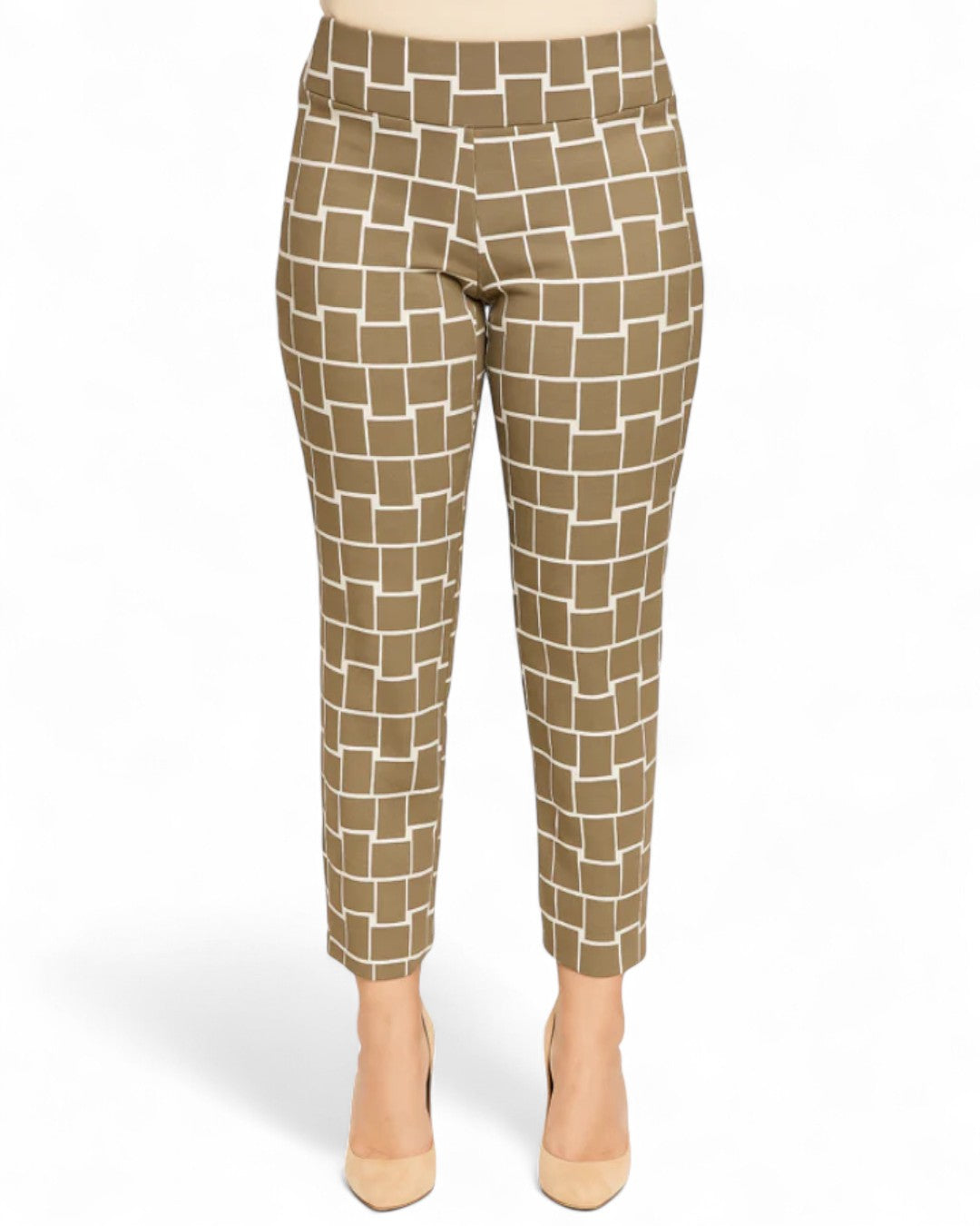 Pull on Pant Taupe Ivory Cubes