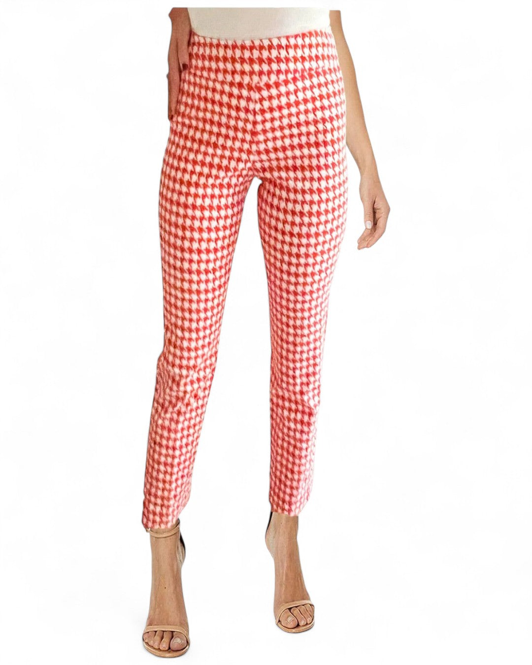Pull on Pant Tomato Mini Houndstooth