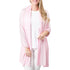Woman wearing a light pink Ari Bamboo Shawl Wrap