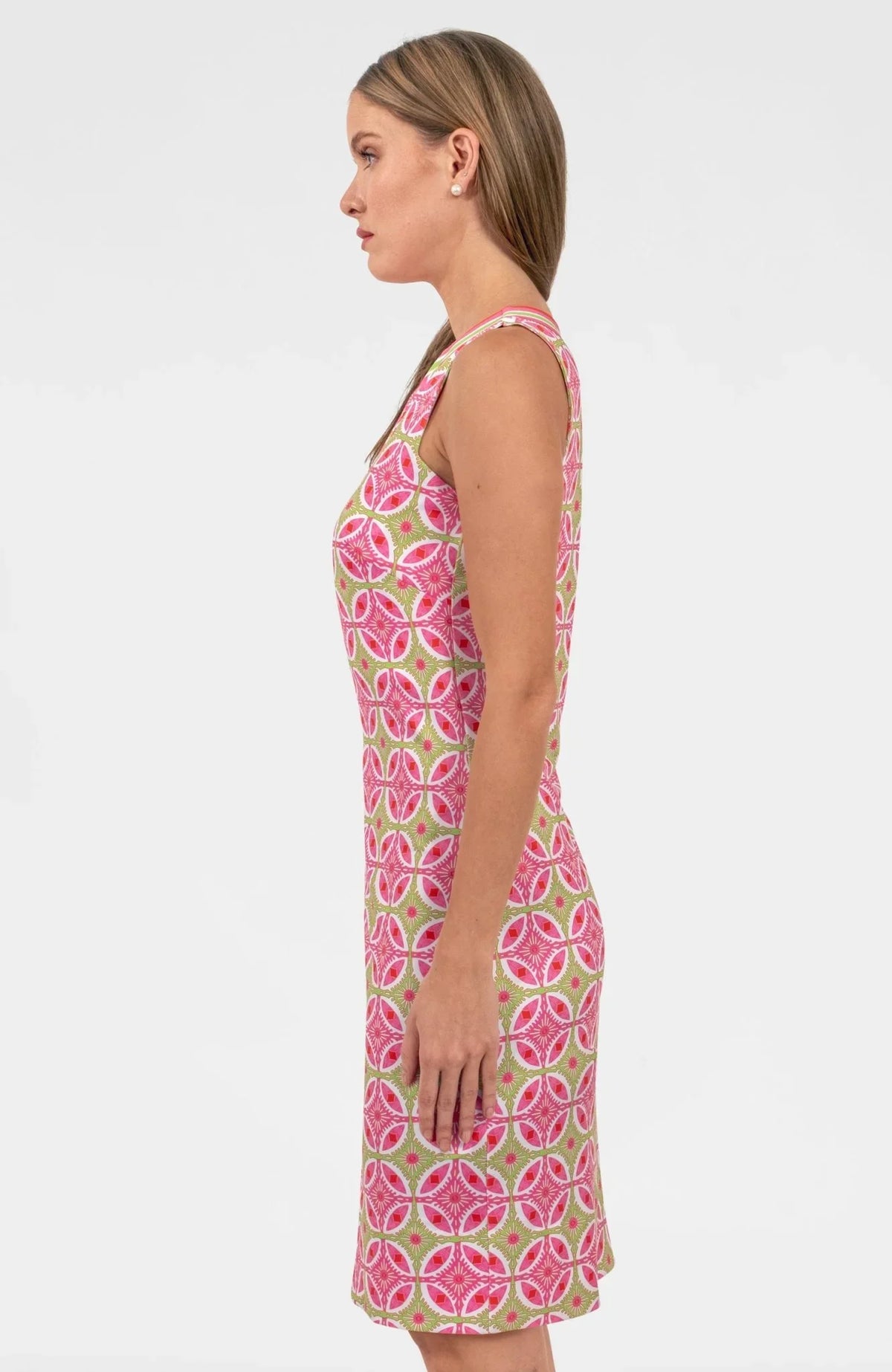 Gretchen Scott Plain Jane Dress in Smell The Roses casual style, featuring a simple, flowy design with floral pattern details.