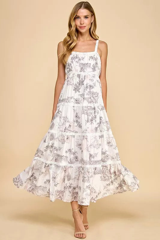 Tcec | Pink Toile Eyelet Lace Dress