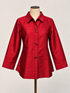 red cranberry Silk A-line Shirt Jacket