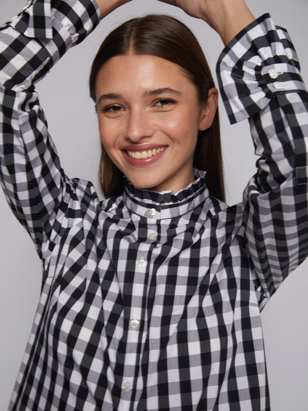 Vilagallo | Nicola B/w Check Blouse