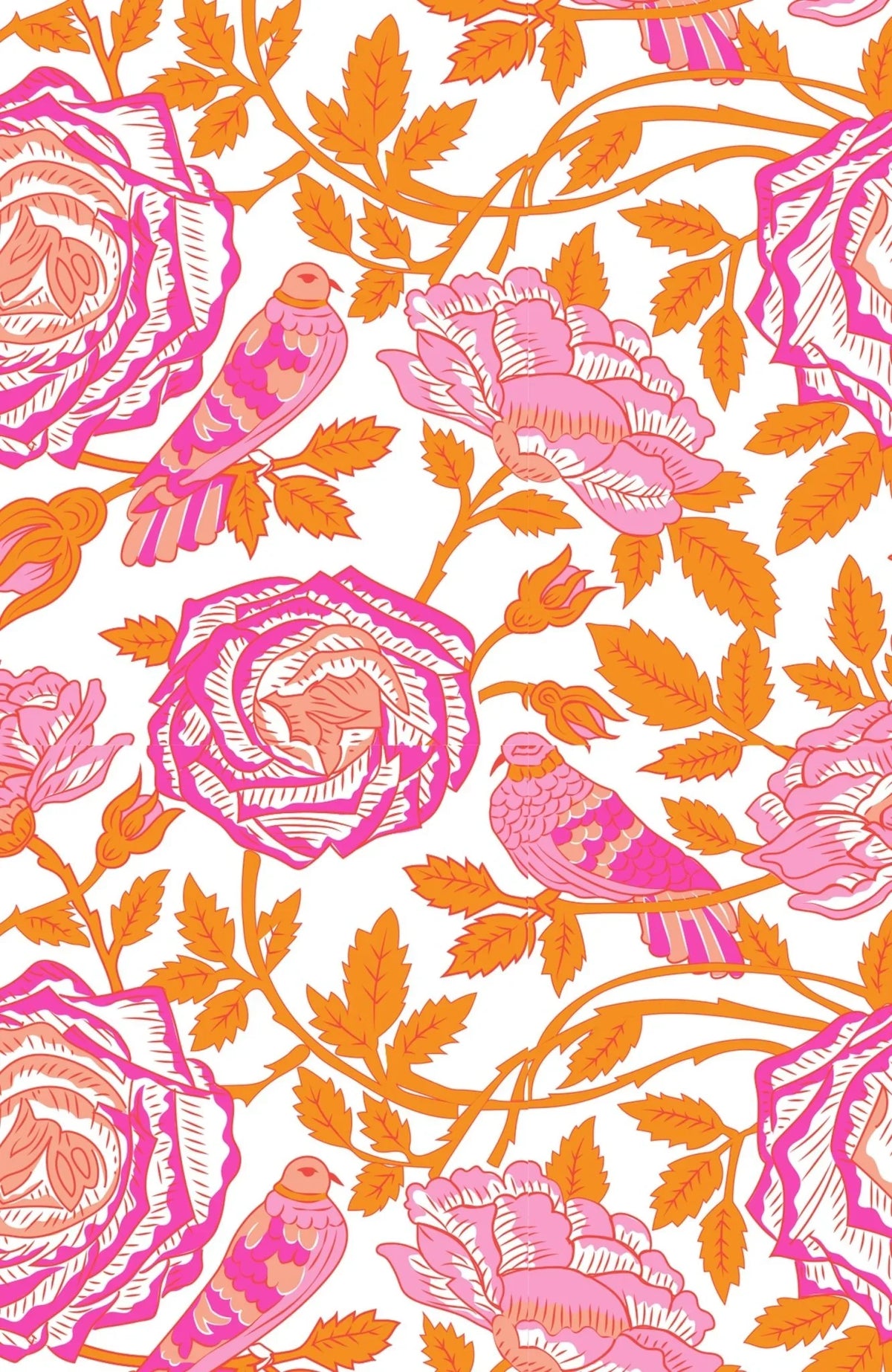 GRETCHEN SCOTT Swagger Dress in Smell The Roses casual floral dress with ruffled details and a relaxed fit, on a hanger.