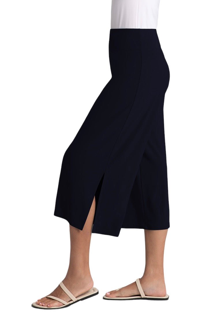 Sympli | Sympli | Side Slit Wide Capri Navy | Cloister Collection |