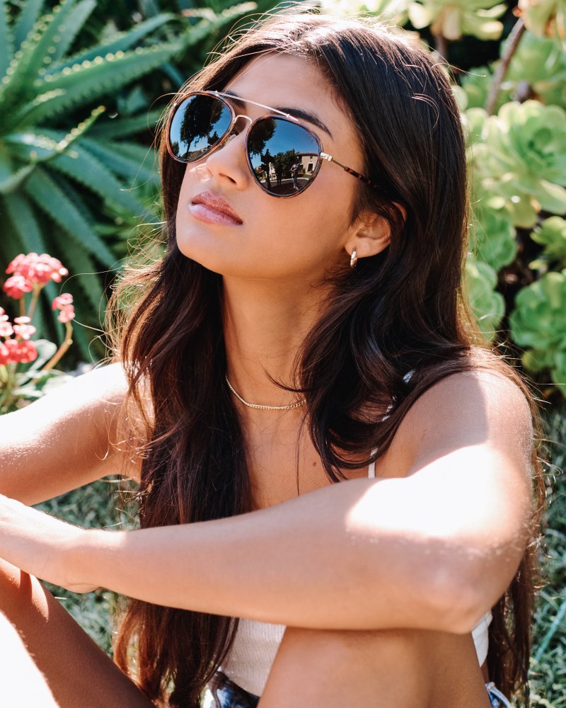 I-sea | Tort Sunglasses with Green Len