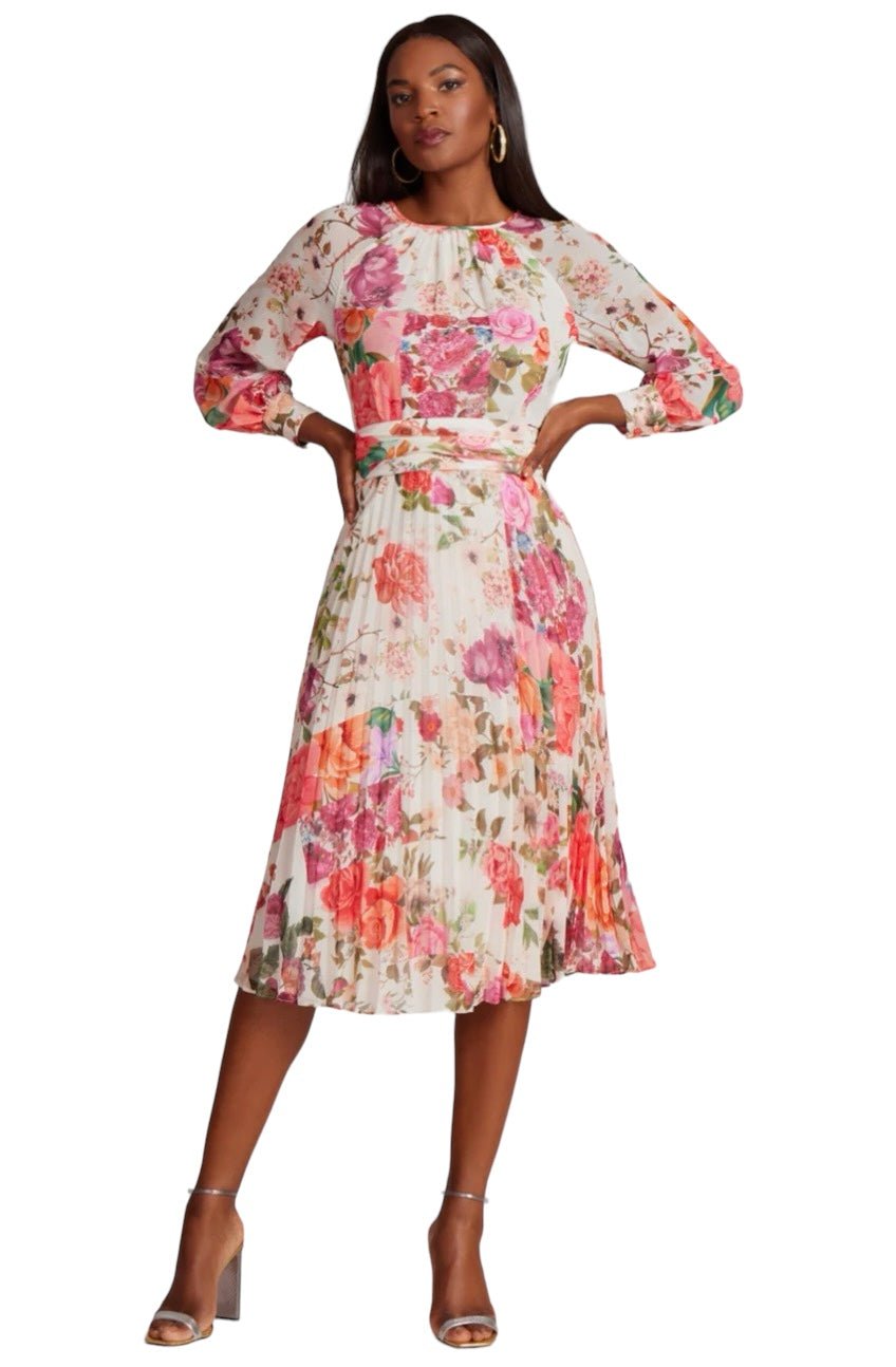 Teri Jon | Teri Jon | Floral Pleated Dress | Cloister Collection | COCKTAIL