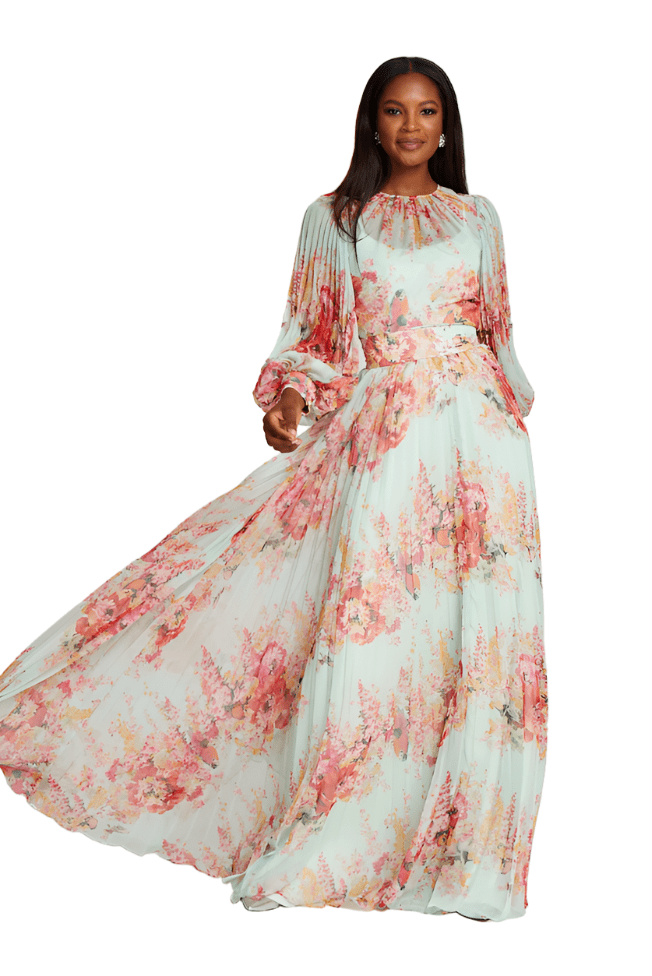 Teri Jon | Teri Jon | Floral Pleated Gown | Cloister Collection | M.O.B.