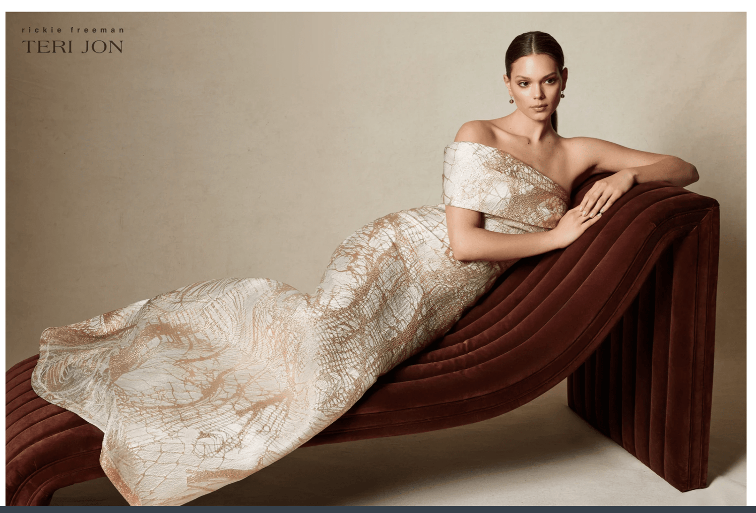 Teri Jon | Teri Jon | One - Shoulder Jacquard Gown | Cloister Collection | M.O.B.