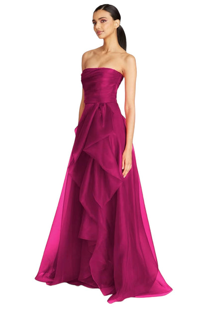 Theia | Theia | Teresa Strapless Draped Gown | Cloister Collection | M.O.B.