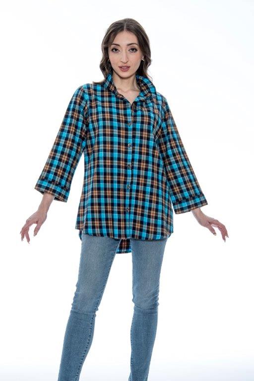 Too Fan | Too Fan | Flannel Top - Blue | Cloister Collection | TOPS