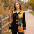 too fan Printed Suede Color Block Jacket | Women&
