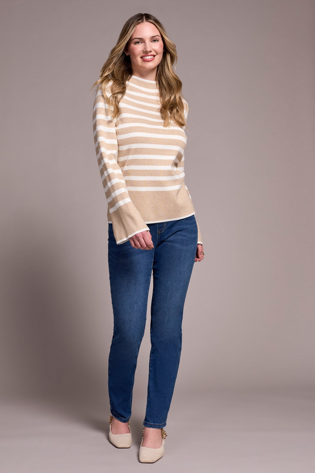 Tribal | L/s Funnel Nk Sweater-h Slate