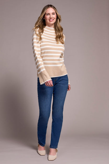 Tribal | L/s Funnel Nk Sweater-h Slate