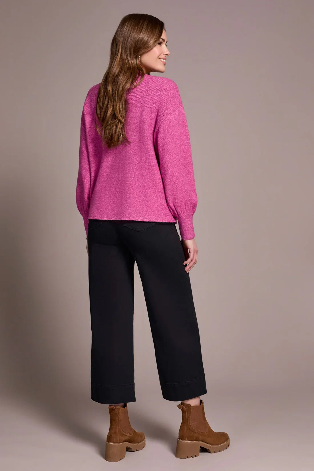 Tribal | L/s Notch Neckline Sweater-mis