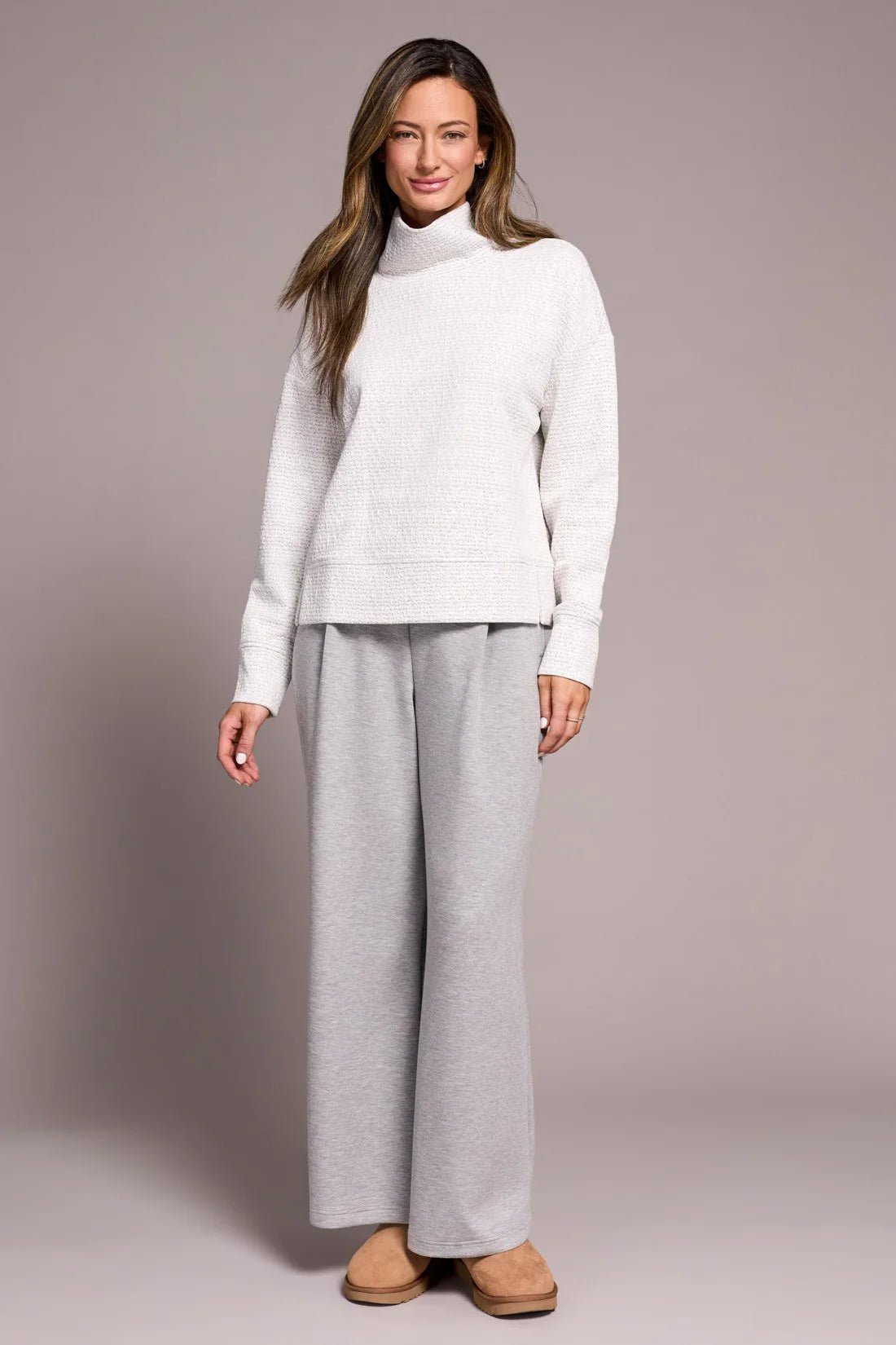Tribal | L/s Funnel Neck Top-h Frostgre