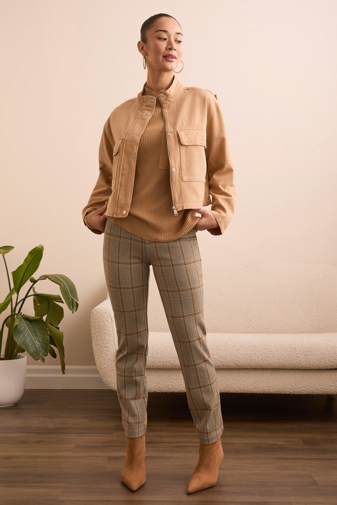 Tribal | L/s Zip Frt Jacket W/ Double P