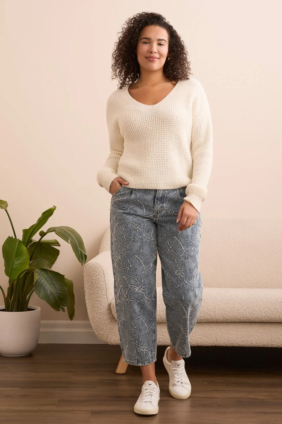 Tribal | Drop Shoulder V-neck Sweater-l