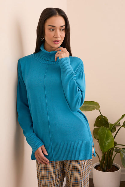 Tribal | L/s Turtle Nk Sweater-bran