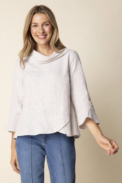 Linen Solid Overlay Top - Oatmeal