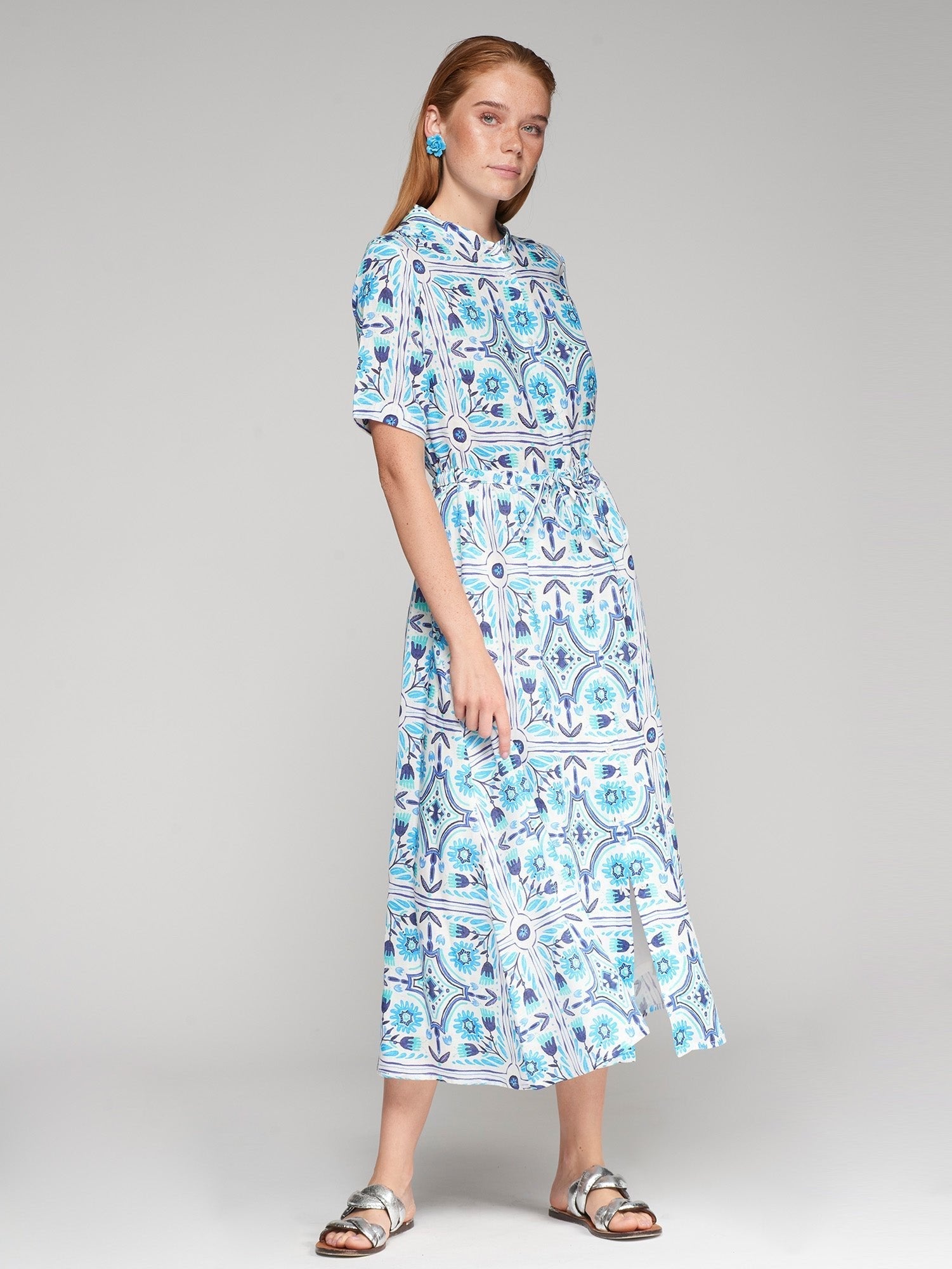 Vilagallo | Blue Print Dress