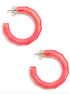 Zenzii | Zenzii | Large Textured Open Hoop Resin - Coral | Cloister Collection | JEWELRY