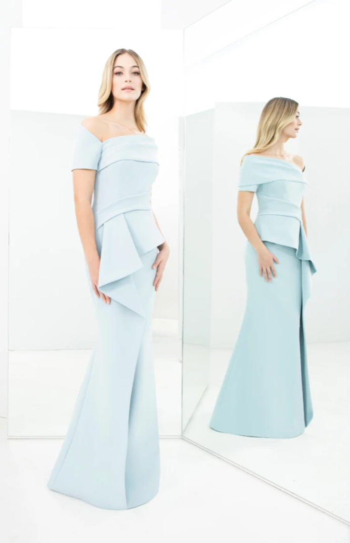 Daymor Couture | Collared Gown W/peplum