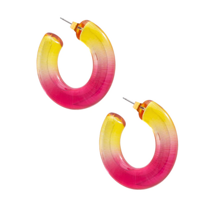 Evelyne Talman | Chunky Ombre Lucite Open Hoop