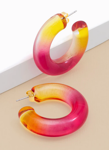 Evelyne Talman | Chunky Ombre Lucite Open Hoop