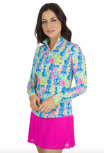 Load image into Gallery viewer, Ibkul | 1/4 Zip Lilli Print Top
