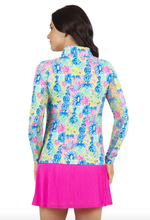 Load image into Gallery viewer, Ibkul | 1/4 Zip Lilli Print Top
